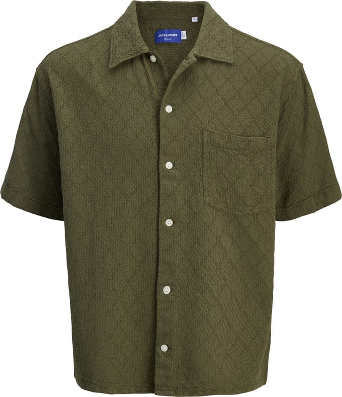 JACK&JONES - JORTAVIRA TEXTURE SHIRT SS LN - Heren - Overhemden