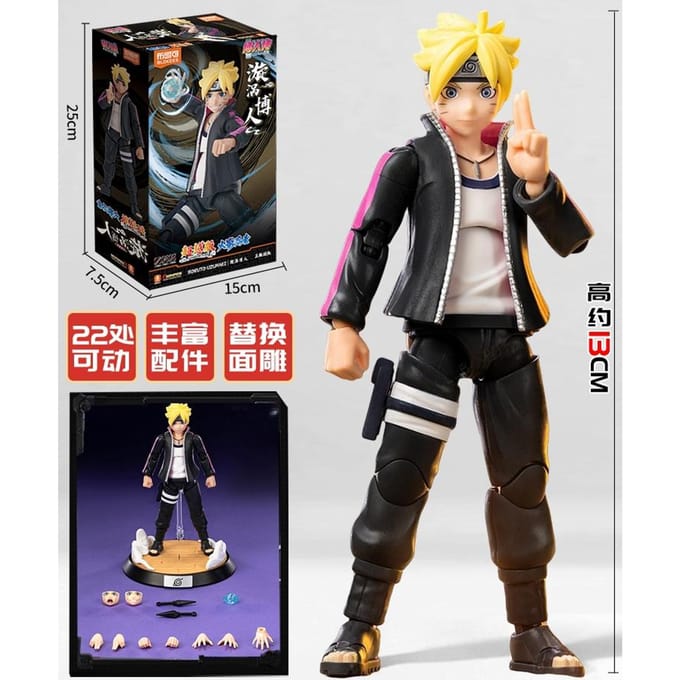 BLOKEES Original NARUTO Sasuke Minato Boruto Kurama Série CHAMPION CLASS Figurine d'Action Assemblée Authentique Jouets Modèle Cadeau gray