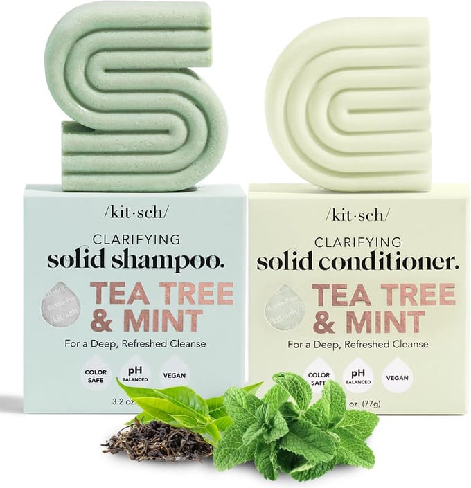 Kitsch Tea Tree & Mint Clarifying Shampoo and Conditioner Bar Combo Pack