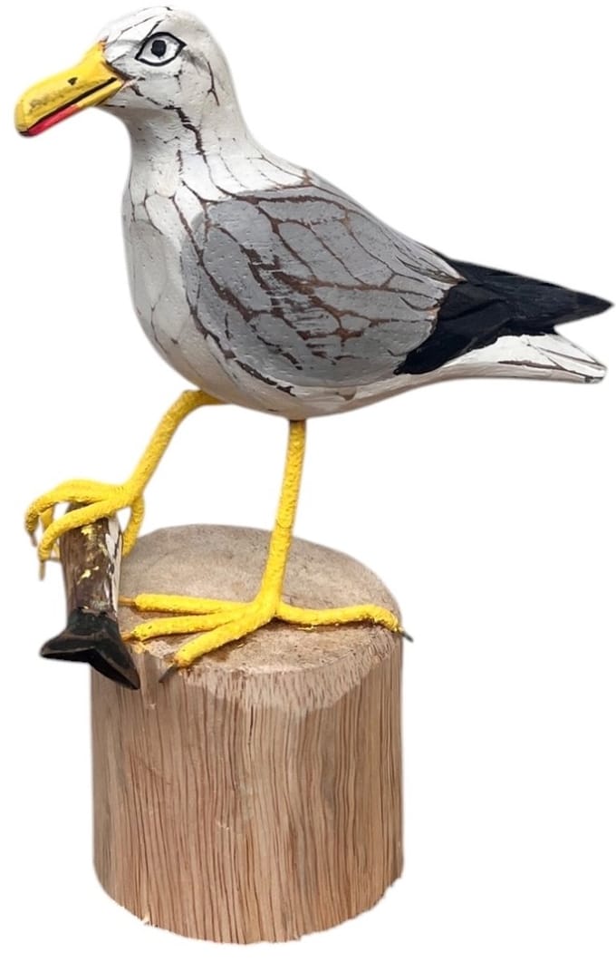Meeuw met vis Egbert 21 cm