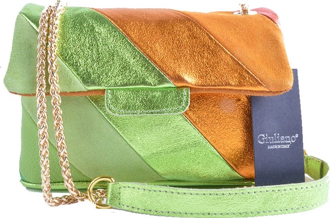 Rainbow Metallic Schoudertas - Groen/Oranje