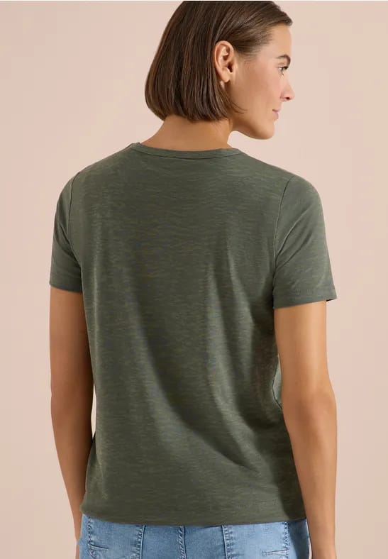Shirt met korte mouwen en burn-out look