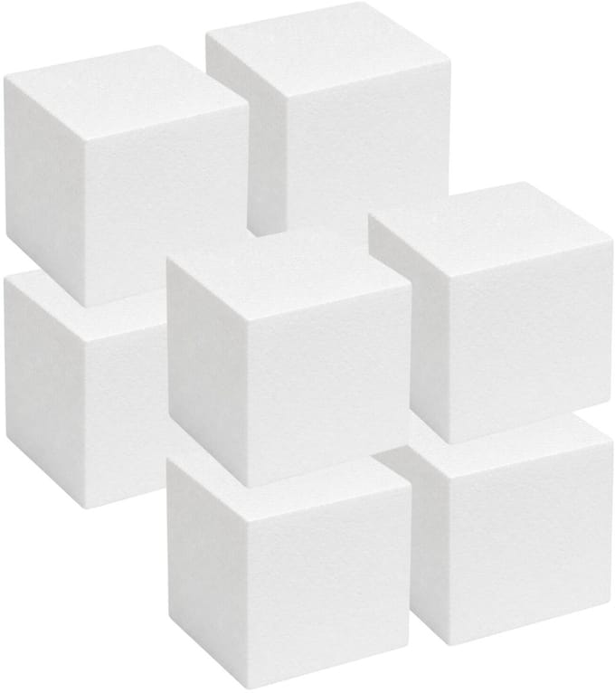 Piepschuim vormen - kubus - 8x - 10 x 10 x 10 cm - styropor hobby / DIY vorm - basis knutselfiguren