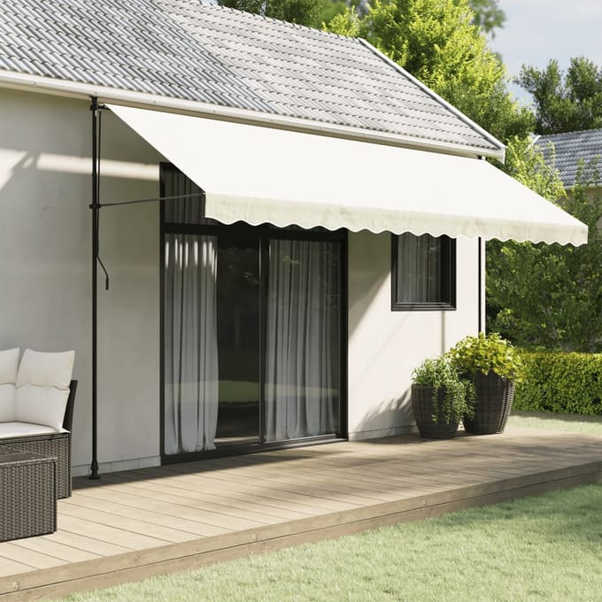 vidaXL - Vervangingsdoek - voor - luifelrok - gestreept - 450 - cm - crèmekleurig