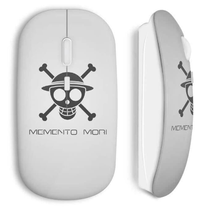 Souris Sans Fil Manga One Piece Tete De Mort White