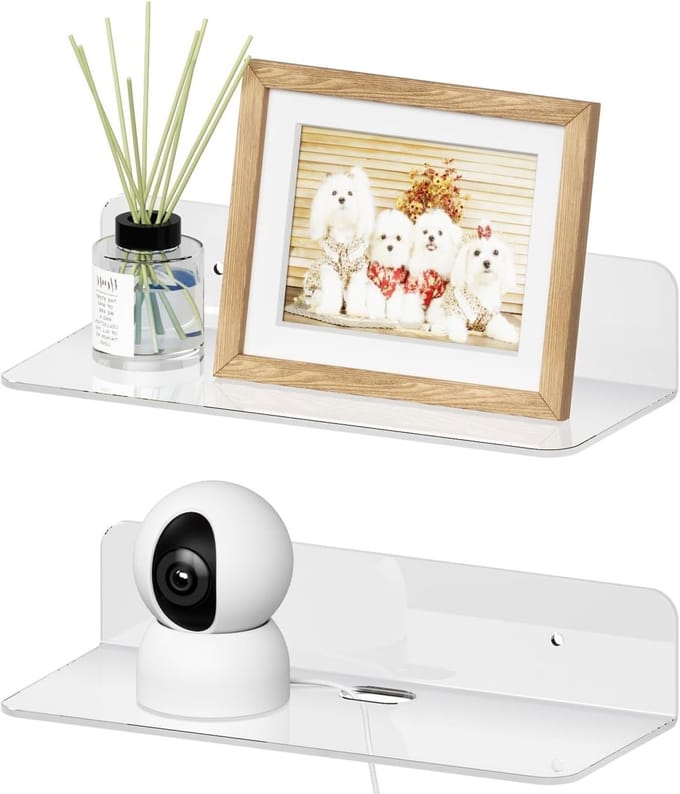 Transparante acrylplanken 23 cm - Set van 2 wandplanken voor opslag en decoratie