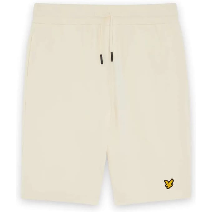Lyle & scott fly fleece short in de kleur ecru.