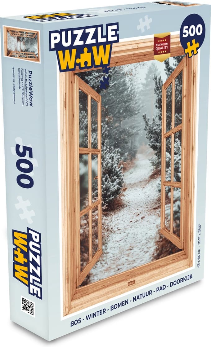 Puzzel Bos - Winter - Bomen - Natuur - Pad - Doorkijk - Legpuzzel - Puzzel 500 stukjes