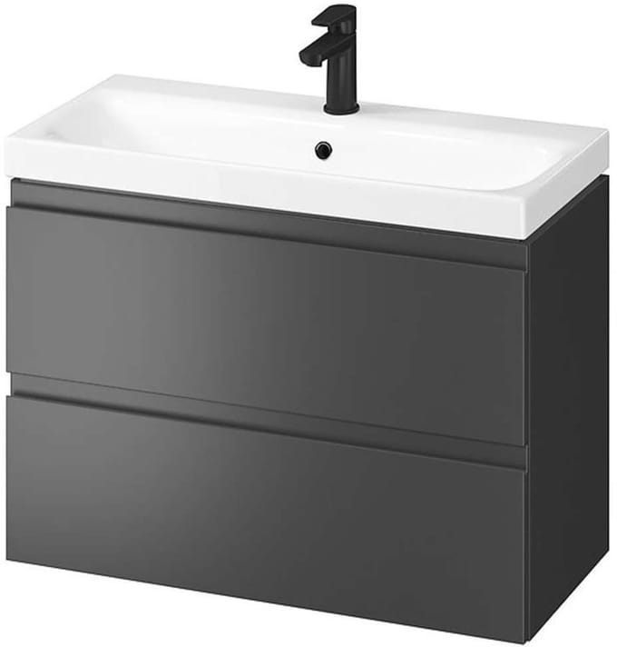 Cersanit Moduo - Kast met wastafel, 57x80x38 cm, 2 laden, antraciet S801-468-DSM