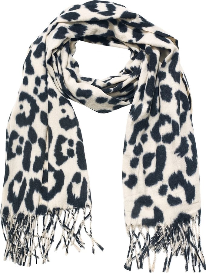 Luipaard Sjaal - Crème/Zwart | 200 x 70 cm | Polyester | Fashion Favorite
