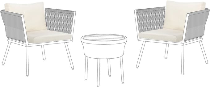 GARGANO - Tuinkussenhoezen set - Lichtbeige - Polyester