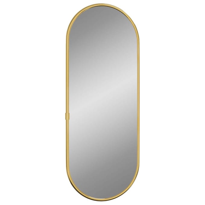 vidaXL - Wandspiegel - 40x15 - cm - ovaal - goudkleurig