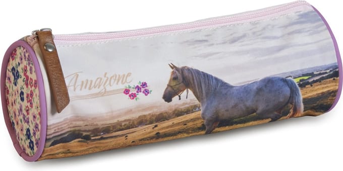Ronde etui Amazone - Paarden 23 cm