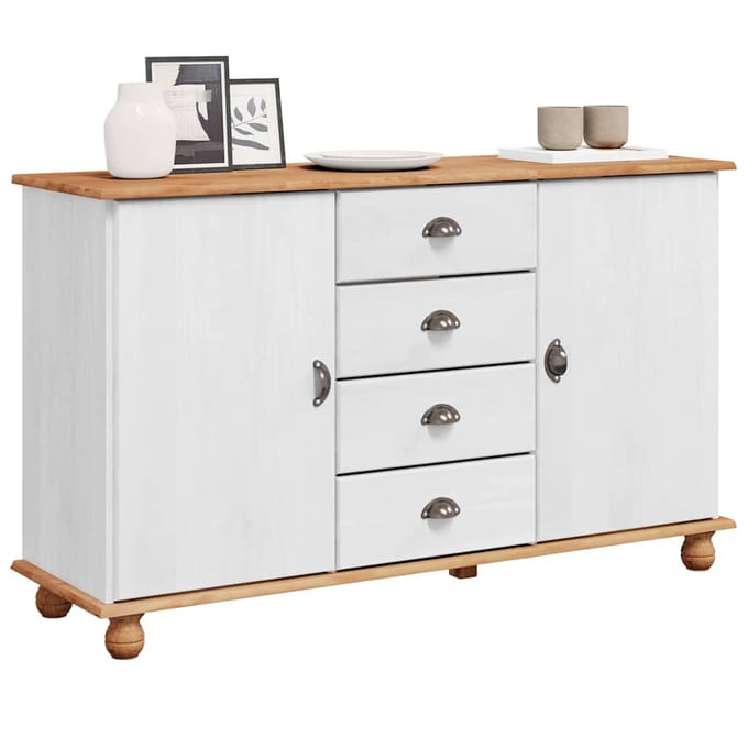 vidaXL - Dressoir - met - lade - ASKIM - 133,5 - x - 40 - x - 79 - cm - Massief - grenenhout