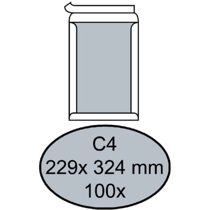 Envelop Quantore bordrug C4 229x324mm zelfklevend wit 100 stuks