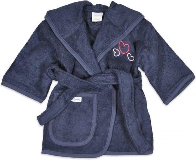 Funnies Badjas Hartjes Junior Katoen Navy 0-12 Maanden