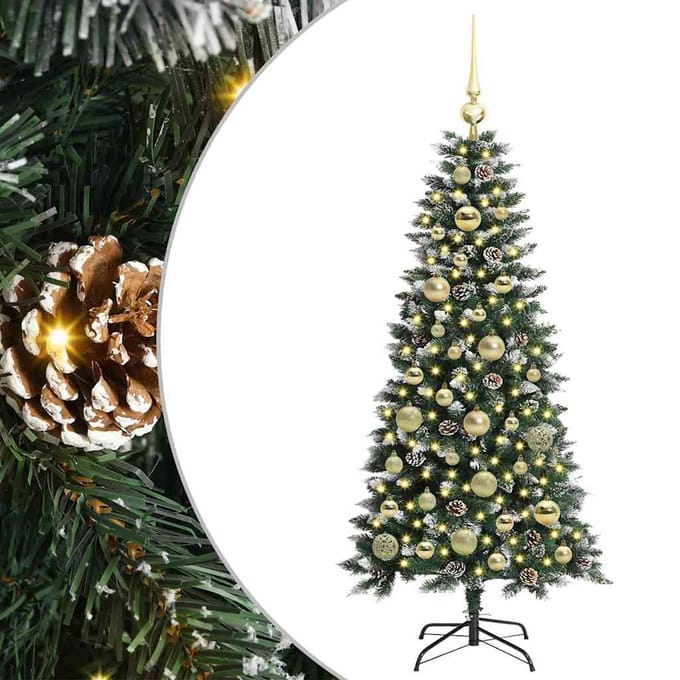 vidaXL - Kunstkerstboom - Groen - 120 - cm - PVC - en - Plastic - en - Staal