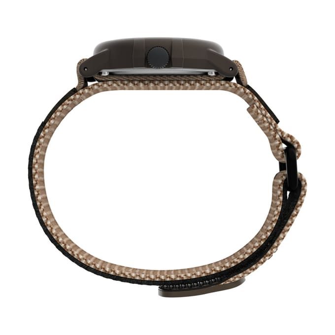 Timex Peanuts Camper TW4B34900 Horloge - Textiel - Bruin - Ø 38 mm