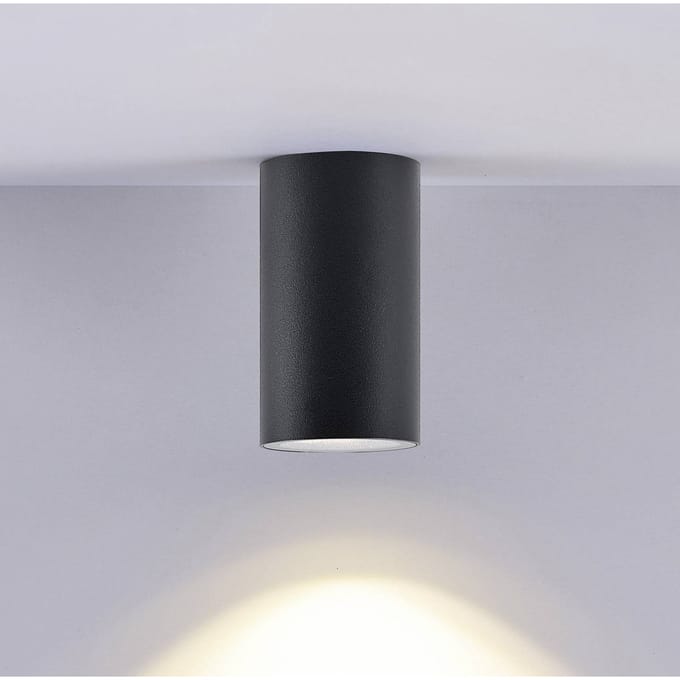 Deko-Light Downlight CAN, zwart, IP44, Ø 6 cm, metaal, GU10