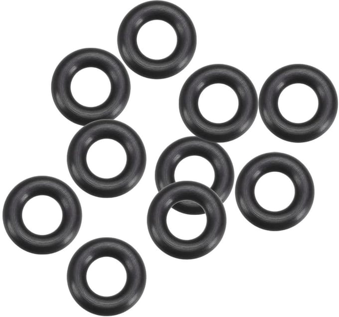 Rubberen O-ringen - Afdichtingen - Technische Toepassingen - Duurzaam Fluorrubber - 10 Stuks 7mm - Zwart