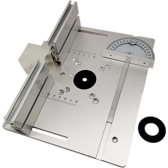 Set van 3 freestafelinzetplaten aluminiumlegering houtfrees flipboard-trimmachine 3PCS zilver