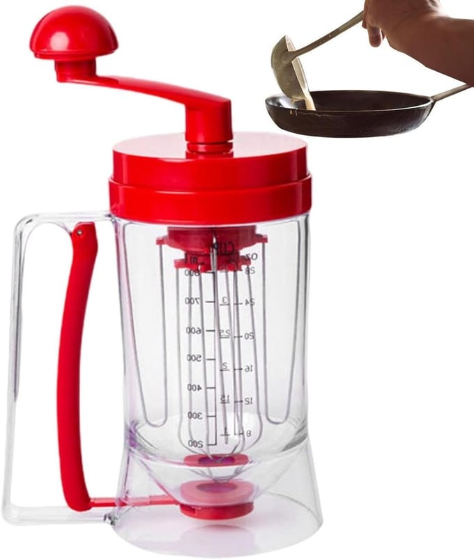 Beslag Dispenser - Pannenkoek Cupcake Maker - Bakken en Decoreren - Verbeterde Doseercontrole - 900ml - Transparant