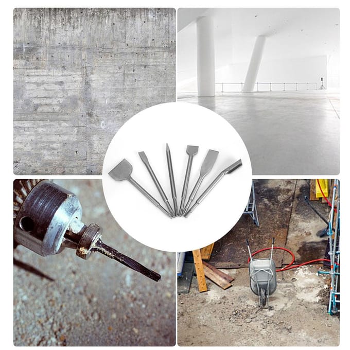6 stuks Boorhamer SDS Plus Boorbeitelset Beton Muur Boorgereedschap