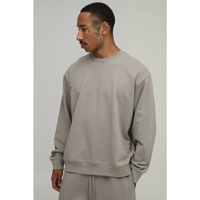 Oversized Premium 480gsm Sweatshirt | Stone | Size Small