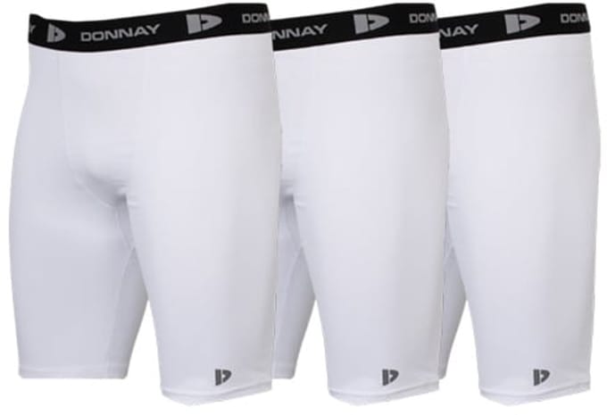 3-PackDonnay - Compressie Short - Thermo/Sportshort (23cm) - Heren - White (001) - maat M