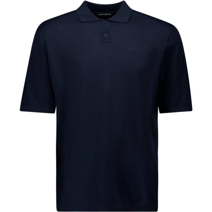 Knitted Polo Heren Dark Navy Blue L