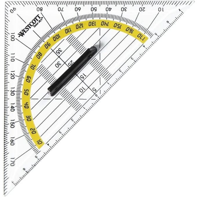 Westcott geodriehoek - 14 cm - met greep - AC-E10133-BP