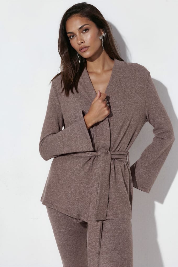 Gevormde Ribbels Brei Cardi