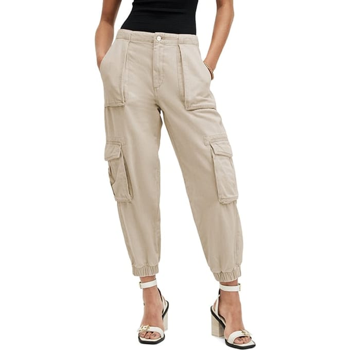 AllSaints Frieda Denim Trouser Natural White Taille: 2 | Pantalons Cargo Outlet | Femme | Bleu