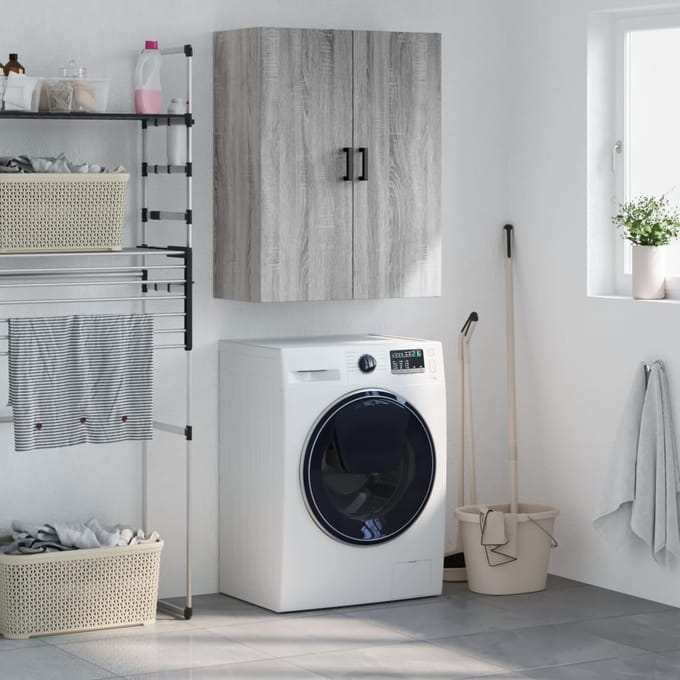 vidaXL - Bovenkast - 69,5x34x90 - cm - grijs - sonoma - eikenkleurig