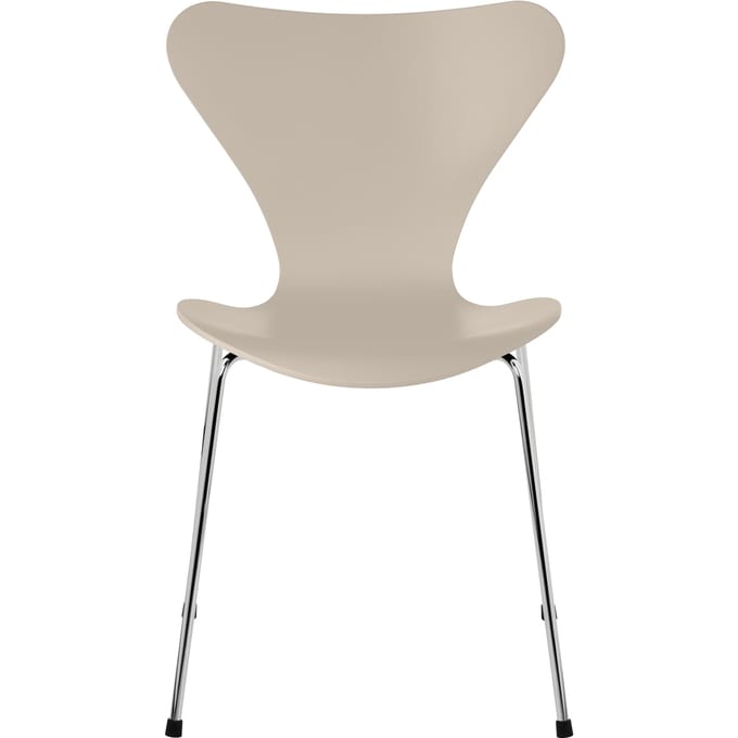 Fritz Hansen Serie 7 3107 Stoel - lak - light beige - verchroomd