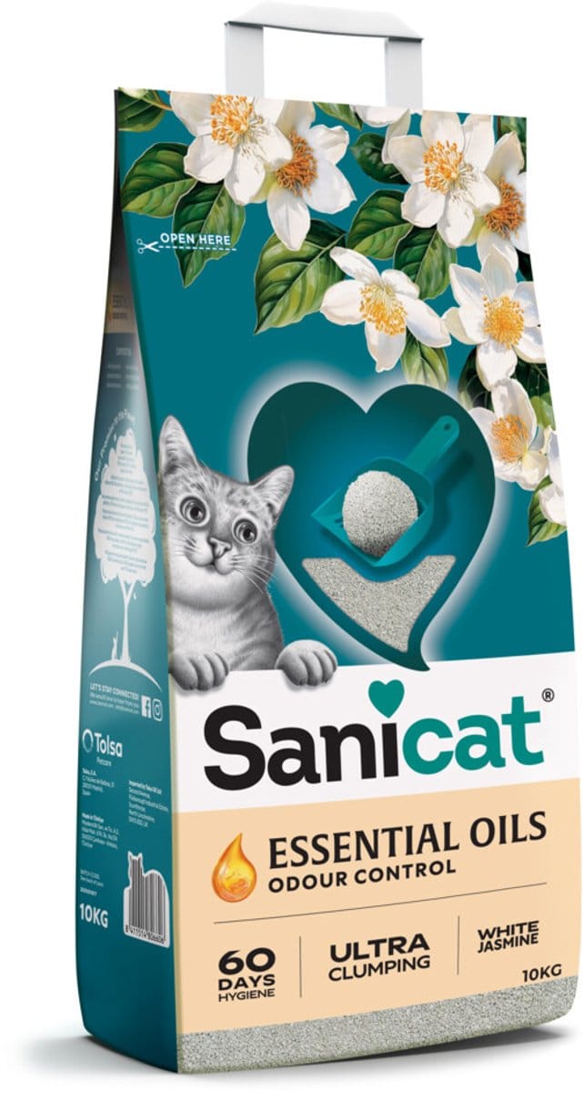 Sanicat Essential Oils Ultra White Kattenbakvulling Jasmine - 10 kg