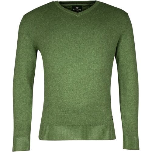 Baileys Trui Cotton V-Neck Allover 2-Tone Grasgroen / male