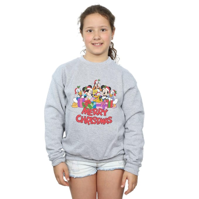 Disney Meisjes Mickey Mouse en vrienden Kerstmis Sweatshirt (Sportgrijs)