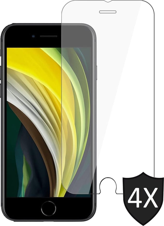 Screenprotector geschikt voor iPhone SE 2022 / 2020 / 8 / 7 - 4x GlassGuard Screen Protector