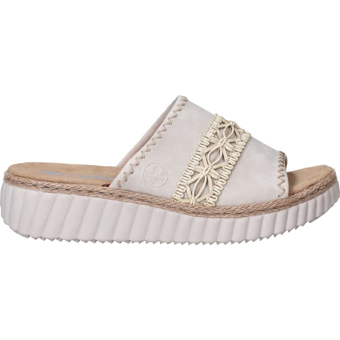 Rieker Slippers beige Textiel - Maat 41