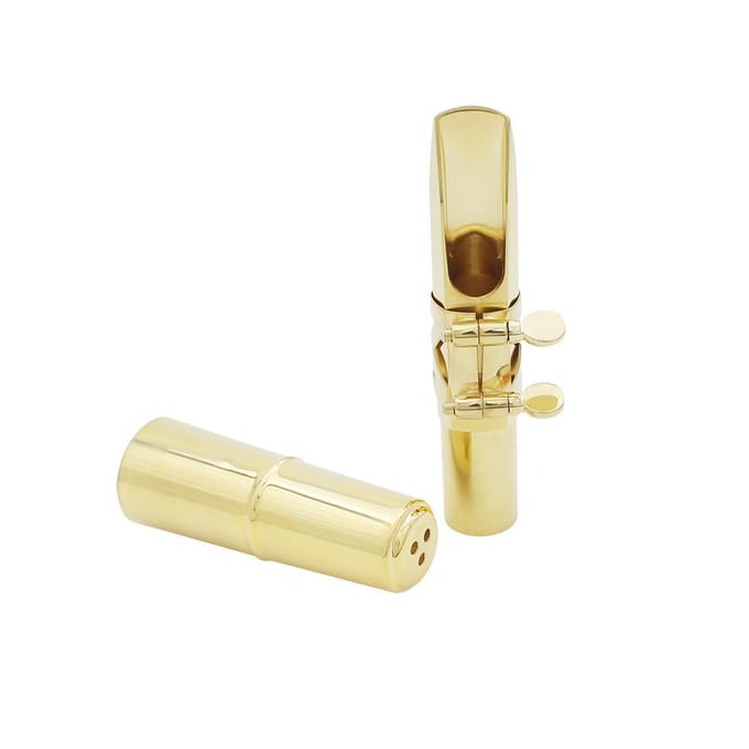 Bec de Saxophone Alto Saxophone 7C Métal avec Tampons de Bec beige