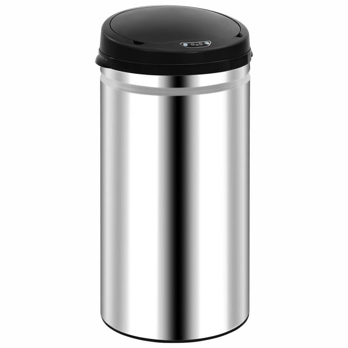 vidaXL - Prullenbak - met - automatische - sensor - 50 - L - roestvrij - staal