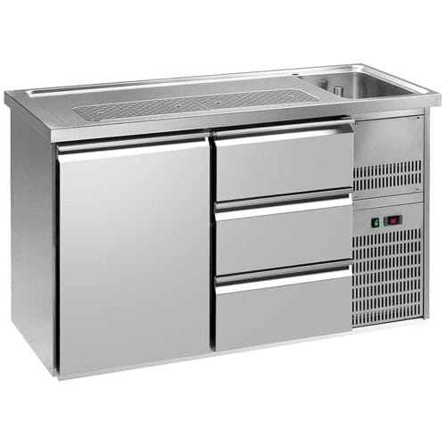 GGM Gastro Biertheke Premium PLUS - 1550x700mm - 1 Tür & 3 Schubladen