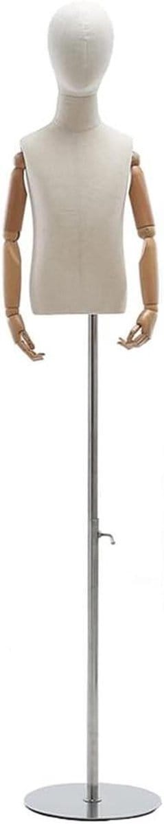 Kinderpop - Kleding display - Kleding presenteren - Verstelbare hoogte - 85-160 cm - Zilver