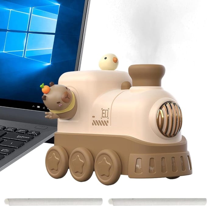 Luchtbevochtiger Trein - Mist Diffuser Kinderkamer - Verbeteren Luchtkwaliteit - Geluidsarm Mistsysteem - 300 ml - Wit