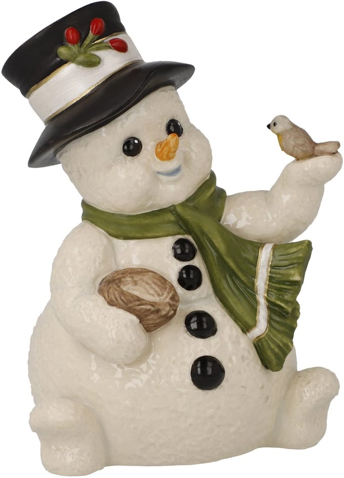 Goebel - Kerst | Decoratief beeld Sneeuwpop Een gezellig plekje | Aardewerk - 11cm