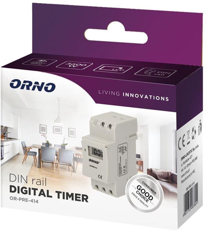 Orno - Programmatortijdschakelaar - LCD Display - DIN Rail