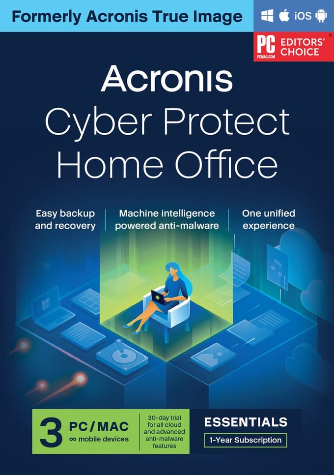 Acronis Cyber Protect Home Office Essentials - 3 Gebruikers / 1 Jaar - Windows/MAC