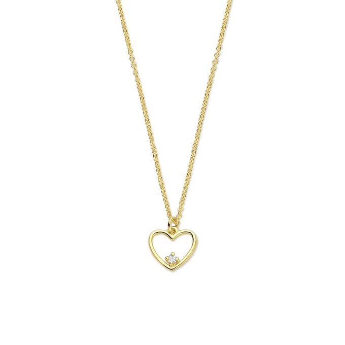 Collier hartje diamant 0.02ct h si 40 + 4 cm