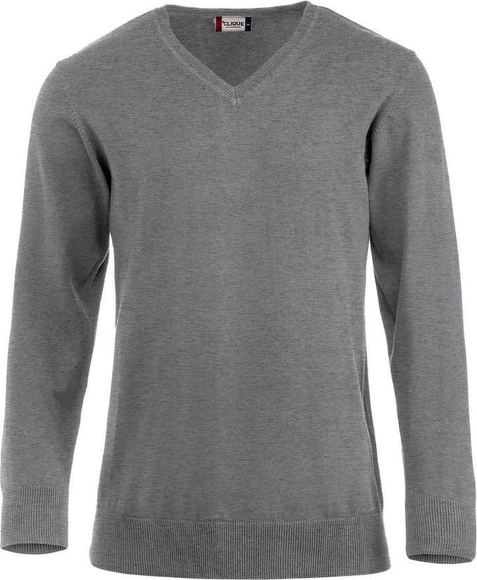 Aston heren V-neck sweater grijs melange m